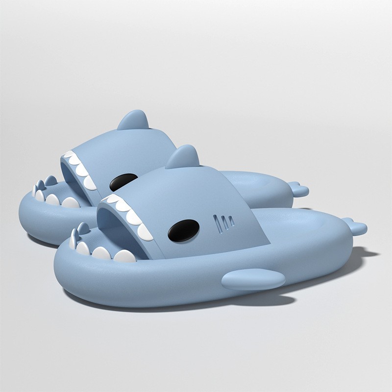 Papuci Tip Rechin, Flippy, Unisex, din Spuma EVA, Talpa Groasa Antiderapanta, Rezistenti la Uzura, Marime 38-39, Albastru Deschis - imagine 2