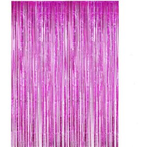 Perdea Franjurata, Flippy, Model Decor Petrecere, pentru Fundal de Poze, Amenajare Colorata a Petrecerii, Dimensiune 100x200 cm, Roz Inchis