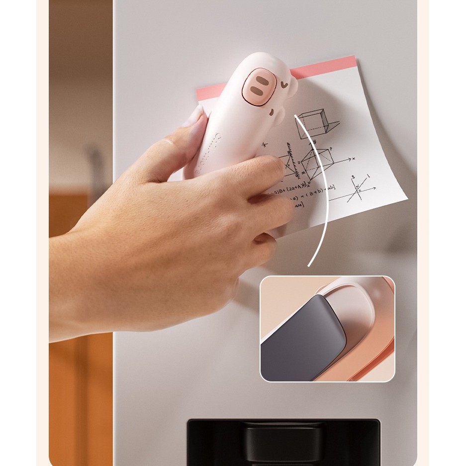 Aparat de Sigilat Ambalaje, Flippy, Incarcare USB Tip C, 400 mAh, 10.2 x 3.7 x 4.3 cm, Model Ursulet, Maro - imagine 2