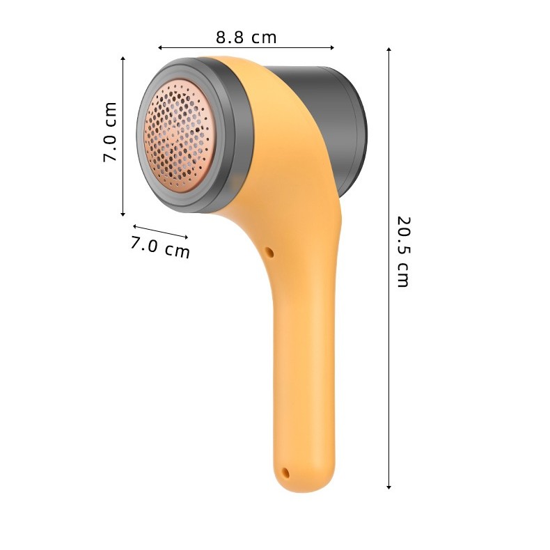 Aparat Scame si Par Haine, Flippy, Electric, USB inclus, Periuta Curatare, pentru Diferite Tesaturi, 3 Trepte, 20.5 x 8.8 x 7 cm, Galben - imagine 3