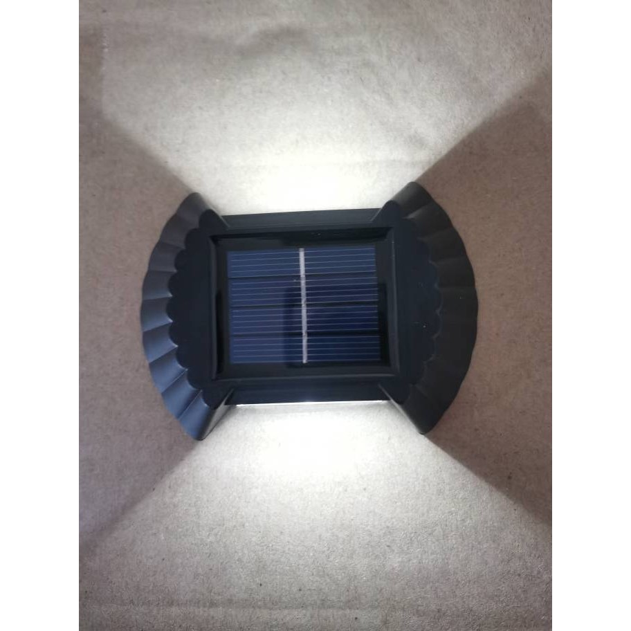 Set 4 Aplica solara LED bidirectionala pentru perete Flippy, in forma de funda, 8 LED-uri, material ABS si PC, lumina puternica, IP65, 10 x 7.5 cm, baterie 1.2 V, 300 mAh, autonomie 8-10 ore, alb rece - imagine 2