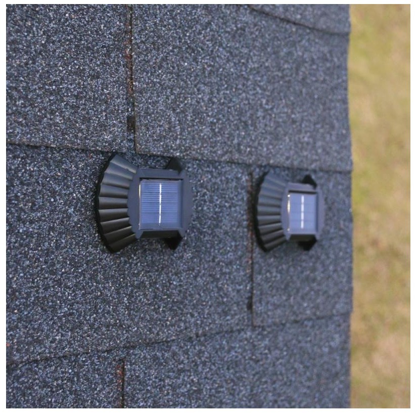 Set 4 Aplica solara LED bidirectionala pentru perete Flippy, in forma de funda, 8 LED-uri, material ABS si PC, lumina puternica, IP65, 10 x 7.5 cm, baterie 1.2 V, 300 mAh, autonomie 8-10 ore, alb rece - imagine 4