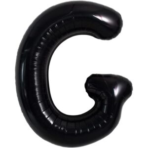 Balon Folie Metalizata Litera G, Flippy, 40 cm, Umflati cu Heliu sau Aer, Ambalaj Individual, Pai inclus, Negru