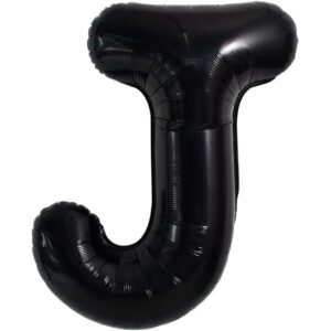 Balon Folie Metalizata Litera J, Flippy, 40 cm, Umflati cu Heliu sau Aer, Ambalaj Individual, Pai inclus, Negru