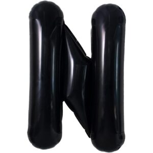 Balon Folie Metalizata Litera N, Flippy, 40 cm, Umflati cu Heliu sau Aer, Ambalaj Individual, Pai inclus, Negru