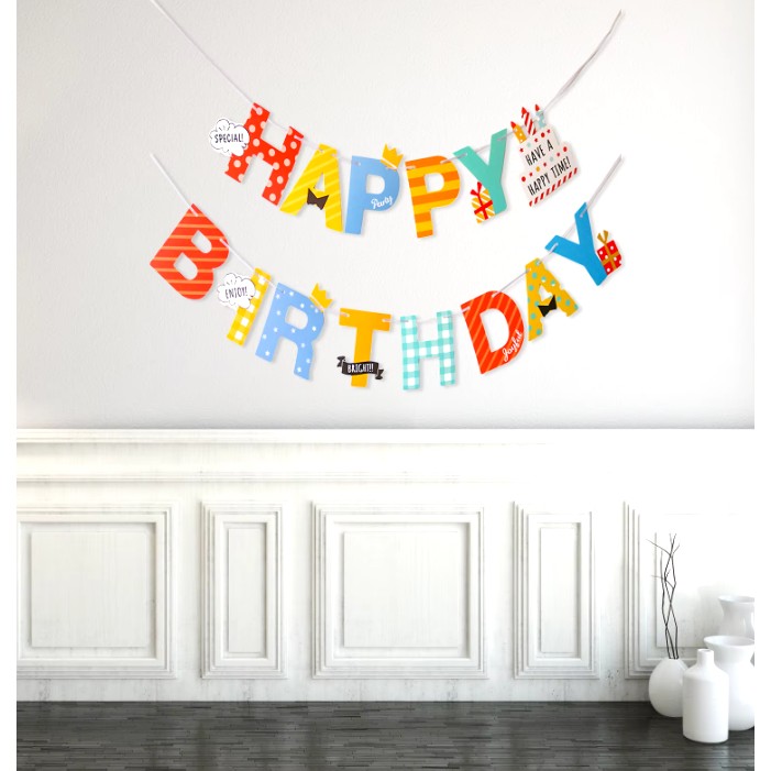 Banner Happy Birthday 100x200 cm, Flippy, Rola de Ata Inclusa, Tematica Aniversare, Multicolor - imagine 2