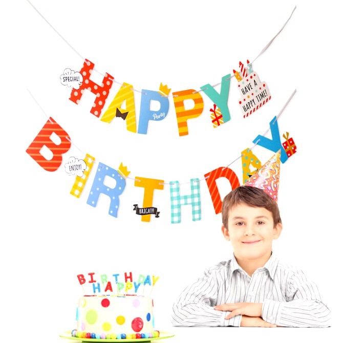 Banner Happy Birthday 100x200 cm, Flippy, Rola de Ata Inclusa, Tematica Aniversare, Multicolor - imagine 3