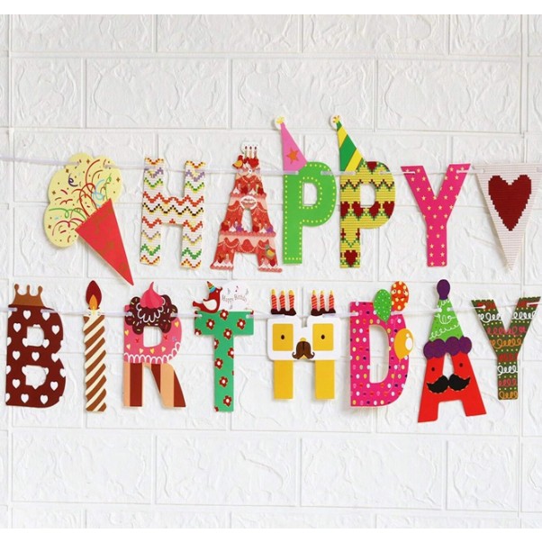 Banner Happy Birthday 100x200 cm, Flippy, Rola de Ata Inclusa, Tematica Candy, Multicolor - imagine 4