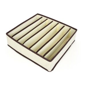 Cutie De Depozitare, Flippy, Pentru Lenjerie, Sosete Si Sutiene, Material Textil, 7 Compartimente, 32 x 32 x 10 cm, Culoare Bej