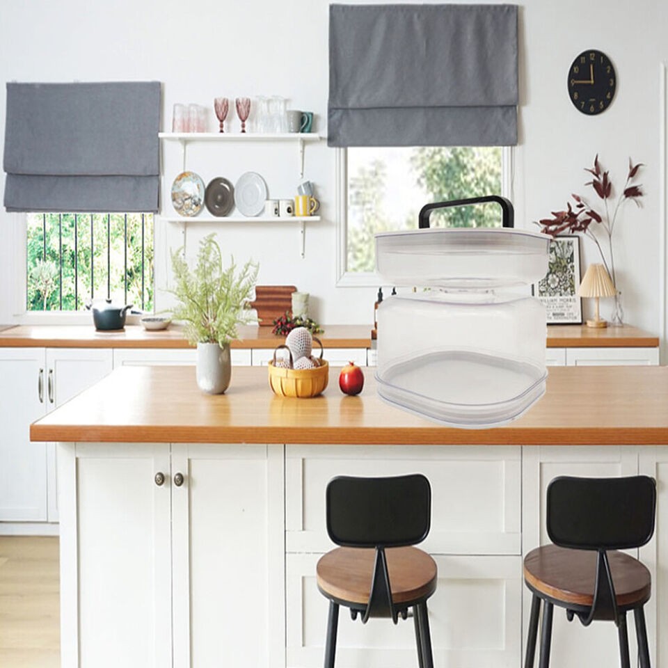 Borcan pentru Muraturi, Flippy, cu Separator pentru Lichide, Ermetic, Termorezistent, Tip Clepsidra, 1400 ml, ABS, Alb, 13.5x9.5 cm - imagine 3