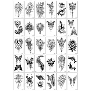 Set 30 Tatuaje Temporare, Flippy, pe Baza de Apa, Model 6, Negru