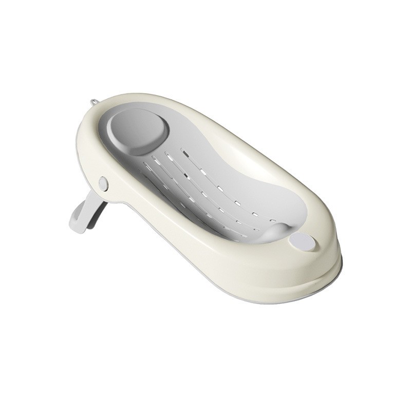 Cada de Baie Pliabila, Flippy, cu Suport, Indicator de Temperatura, 0-8 Ani, din PP+TPR, 45 l Capacitate, 80 x 50 x 23 cm, Gri - imagine 2