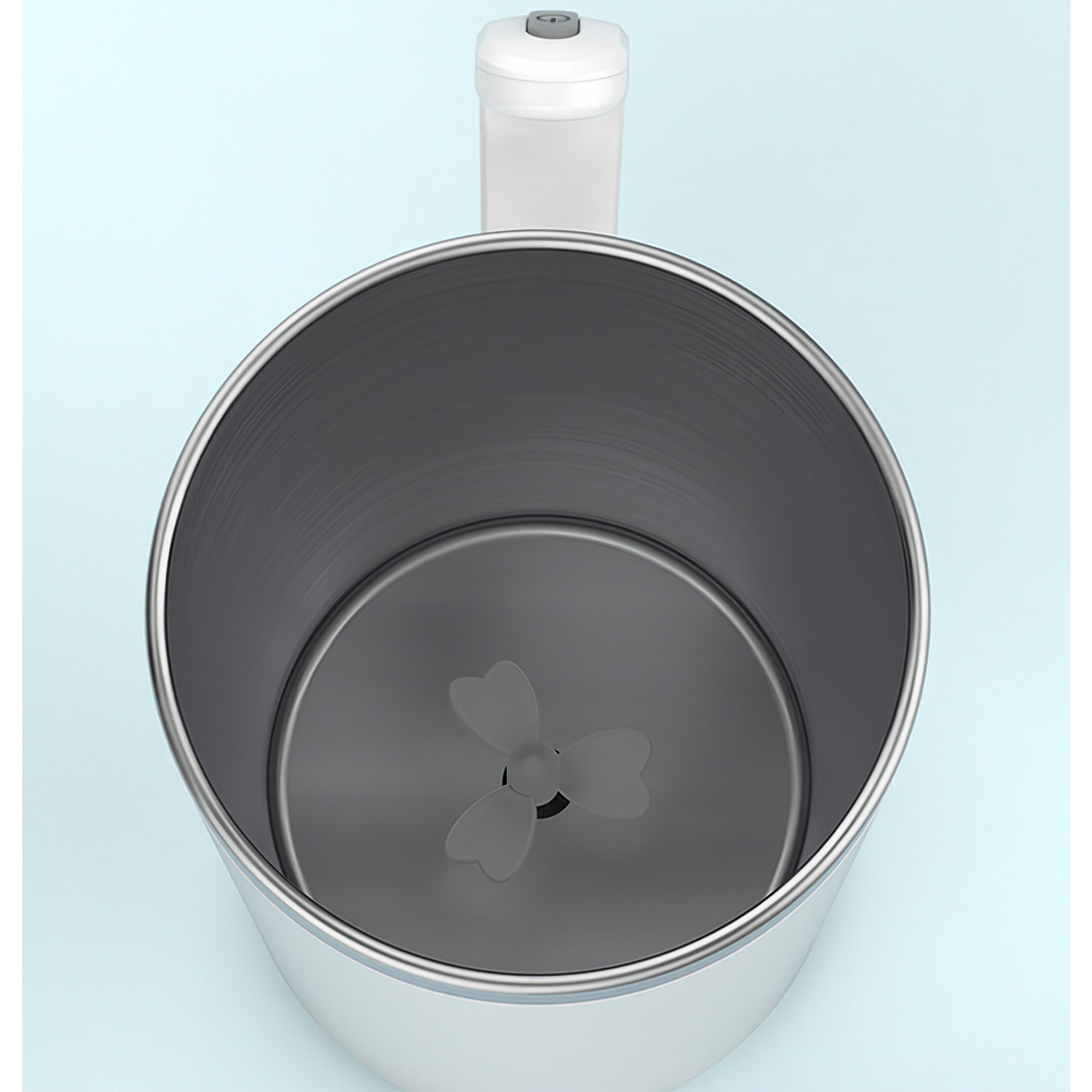 Cana portabila cu mixer incorporat, Flippy, pe baterii, 380 ml, alb - imagine 3