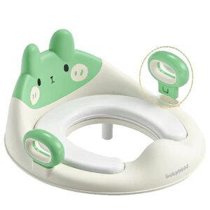 Capac WC cu Reductie, Flippy, pentru Copii, cu Manere, Model Ursulet, Plastic Durabil, Verde