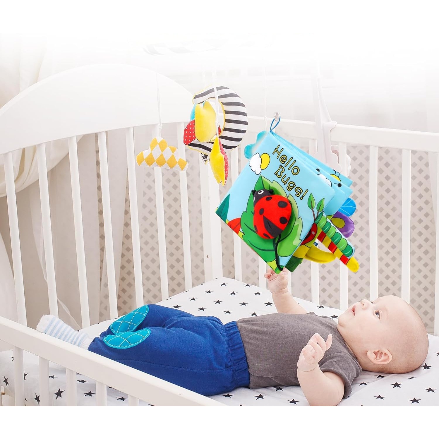 Carte Senzoriala, Flippy, pentru Bebelusi, 15x16x4 cm, cu Animalute, 3D, Cu Sunete si Fosnete, 0-3 Ani, Model Buburuza, Multicolor - imagine 4