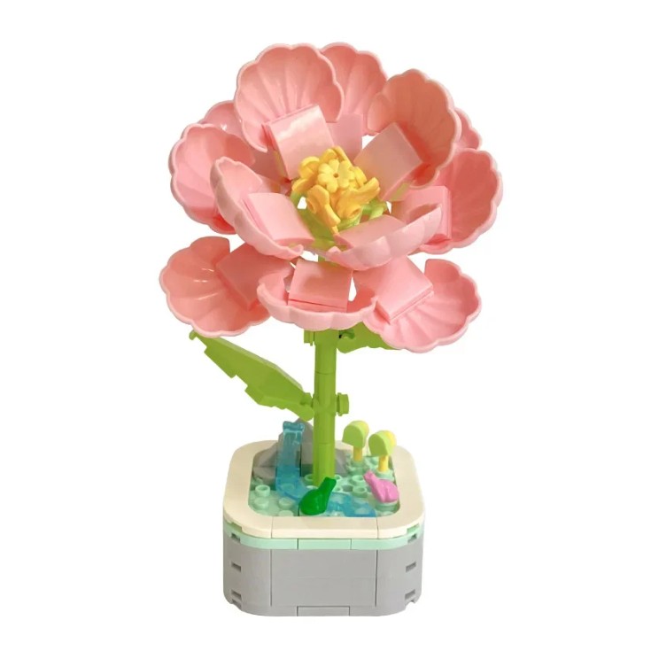 Set de Constructie Trandafir in Ghiveci, Flippy, 4 Ani, Ornament Creativ, 16x6.2 cm, Roz - imagine 4