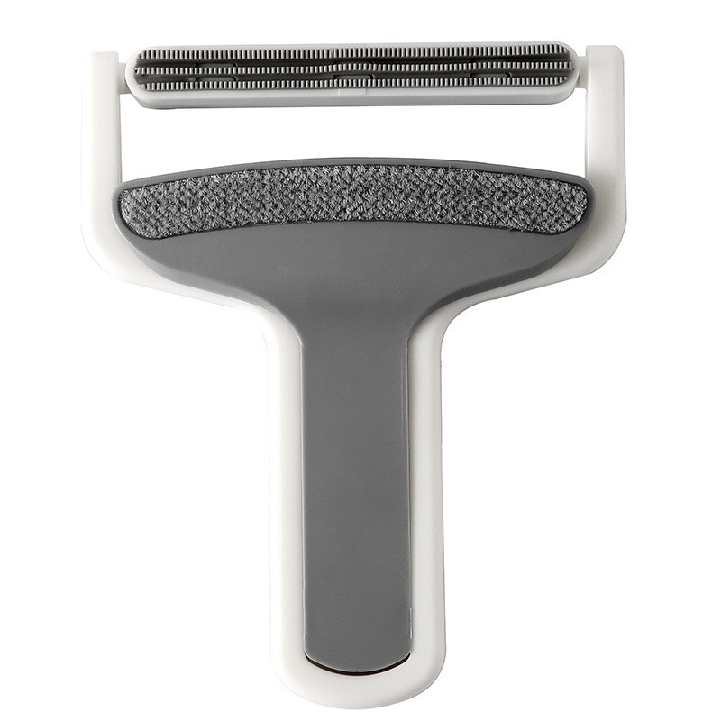 Perie de Indepartarea a Parului si Scamelor, Flippy, 12 x 15 cm, Maner Confortabil, Alb/Gri