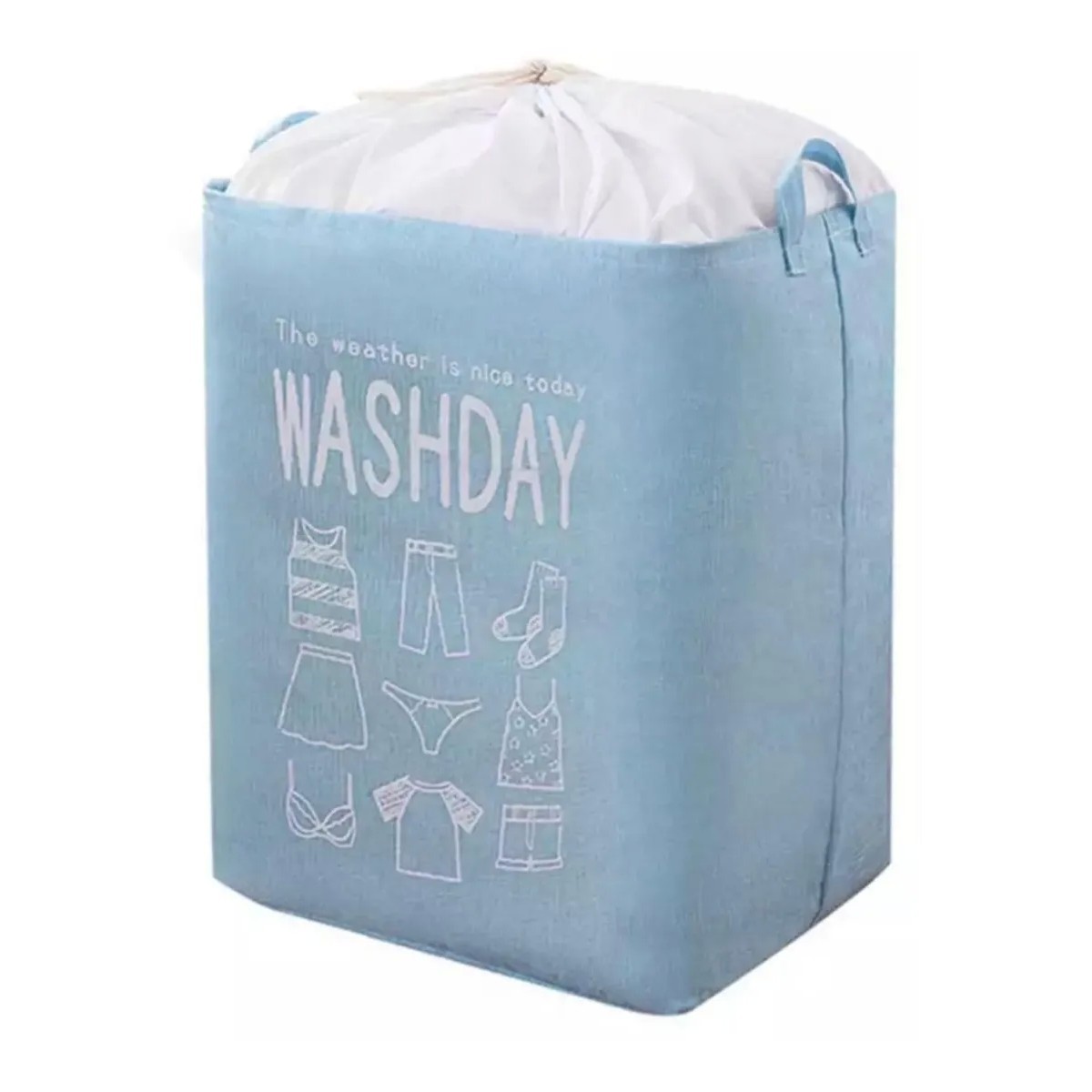 Cos de rufe, Flippy, 72 L, Textil, 30x40x60 cm, Albastru, Cu imprimeu - imagine 4