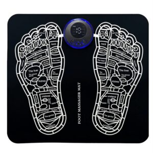 Covoras de Masaj pentru Picioare, EMS, 4 Niveluri de Intensitate, Incarcare USB, Ecran LED, Telecomanda Inclusa, Negru