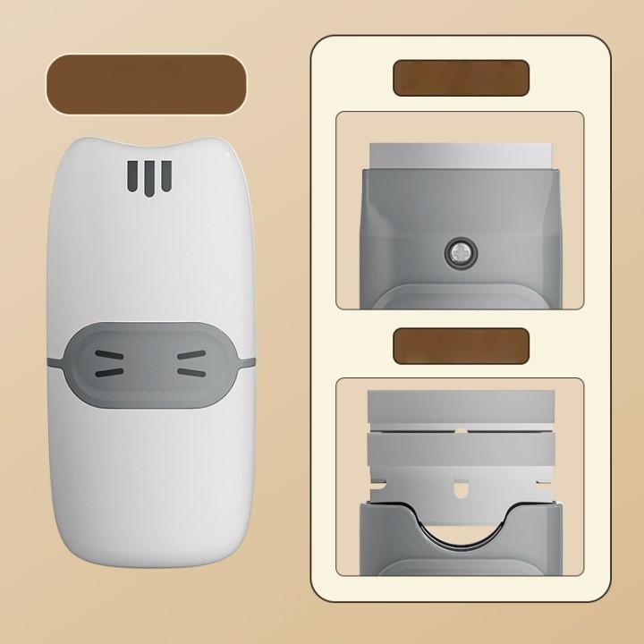 Mini Racleta de Curatare, Flippy, pentru Etichete, Adezivi, din ABS+ Metal, 2 Lame Incluse, Alb/Gri - imagine 2