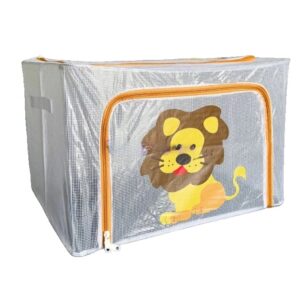 Cutie de Depozitare, Flippy, pentru Camera Copiilor, 100L, din PVC, Model Leu, 60 x 42 x 40 cm, Transparent