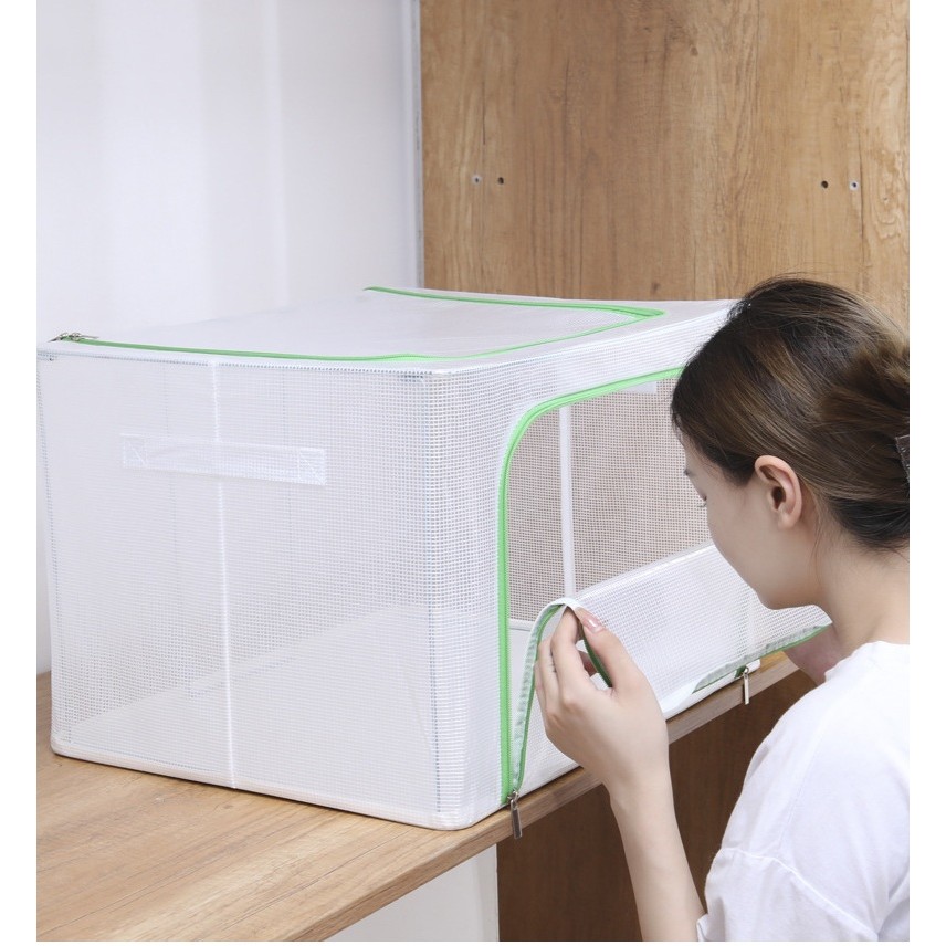 Cutie de Depozitare, Flippy, pentru Camera Copiilor, 100L, din PVC, Model Unicorn, 60 x 42 x 40 cm, Transparent - imagine 4