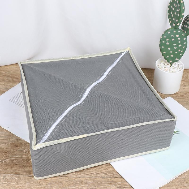 Cutie De Depozitare, Flippy, Pentru Lenjerie, Sosete Si Sutiene, Material Textil, 24 Compartimente, 32 x 32 x 10 cm, Culoare Gri - imagine 3