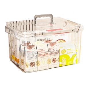 Cutie De Depozitare, Flippy, Tip Valiza, pentru Alimente, Jucarii, Accesorii, Transparenta, Marime M, 31.5x23x19 cm