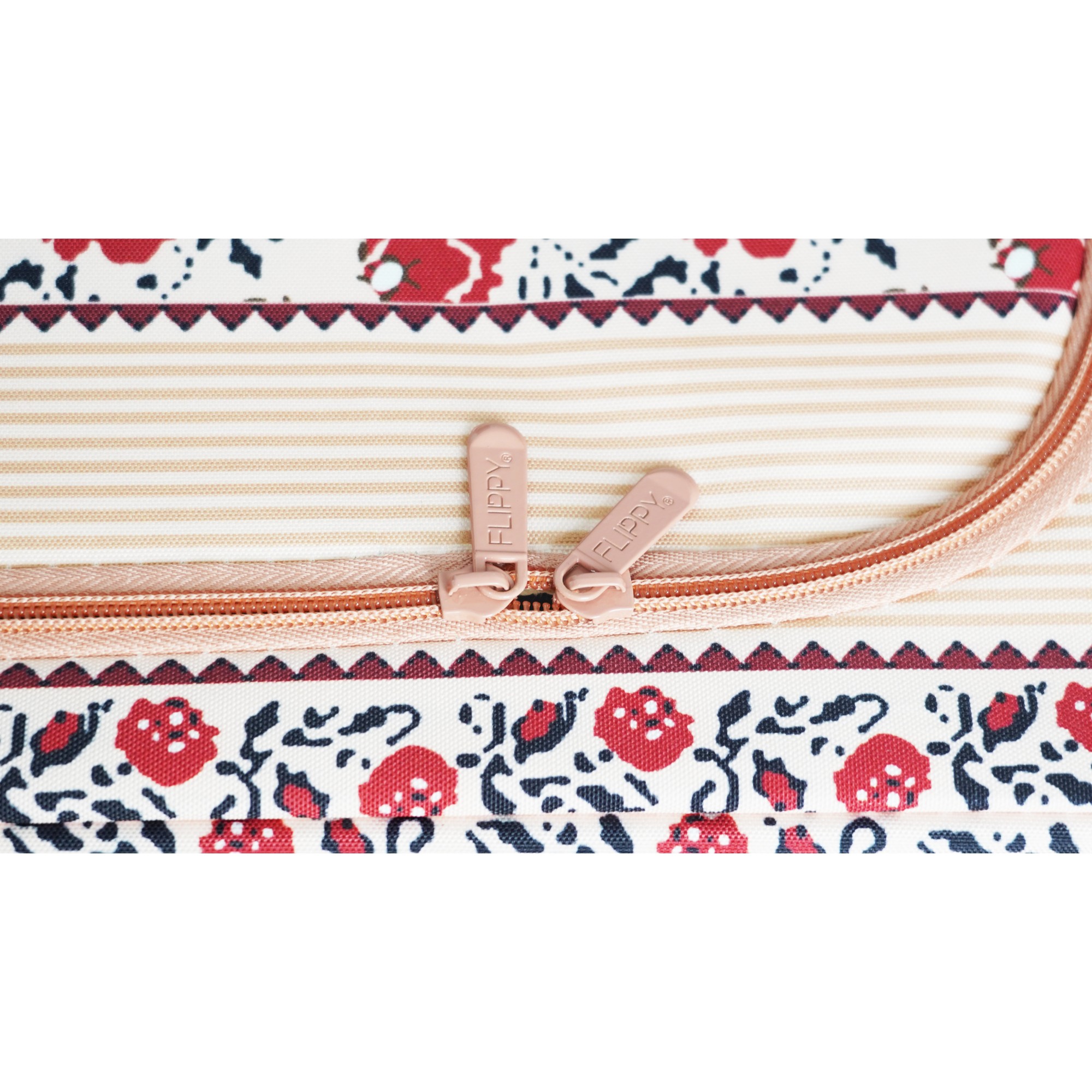 Cutie de Depozitare Pliabila, Flippy,100 L din Bumbac si In, 60X42X40 cm, Fereastra Frontala, 2 Usi de Acces cu Fermoar Bidirectional, Cadru Metalic, Suport Baza Stabil din Plastic, Motiv Traditional Model 4 - imagine 4