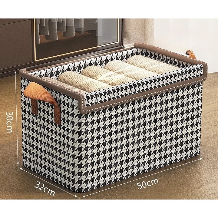 Cutie Depozitare, Flippy, Capac Transparent, Model In Carouri, Model Mare, Maro - imagine 3