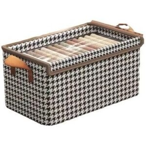 Cutie Depozitare, Flippy, Capac Transparent, Model In Carouri, Model Mare, Maro