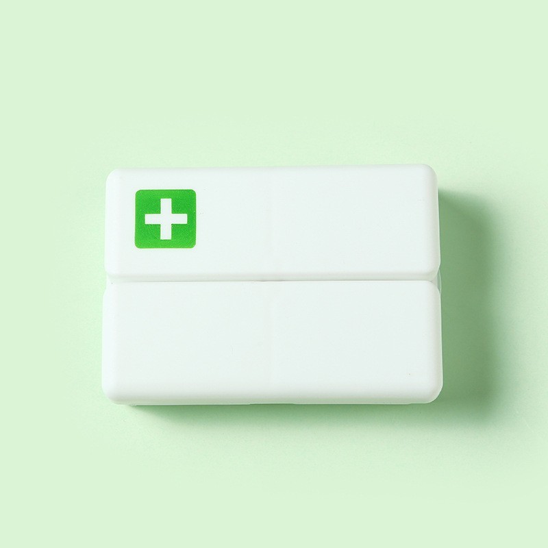 Cutie depozitare medicamente, 7 compartimente sigilate individual, pliabila, portabila, Flippy, Alb/Verde - imagine 4