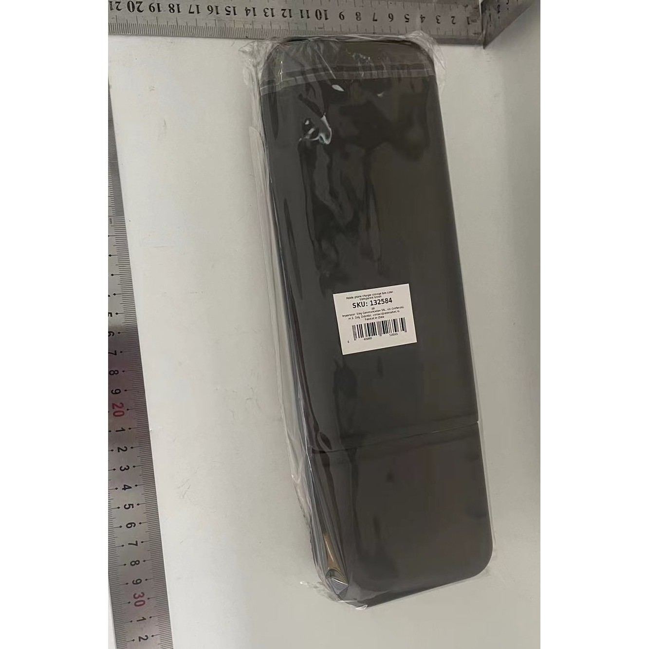 Cutie Organizatoare pentru Cabluri, Flippy, din Plastic, 28 x 9 x 6 cm, Gri - imagine 2