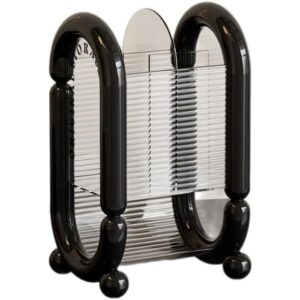 Cutie pentru Depozitare Cosmetice, Flippy, pentru Pensule, Creioane si Buretei, 4 Compartimente, din Plastic, 12 x 10 x 20 cm, Negru