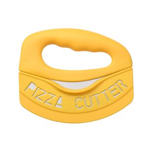 Cutit pentru taiat pizza Flippy, cu protectie din silicon pentru lama, inox, 15.5 cm, galben