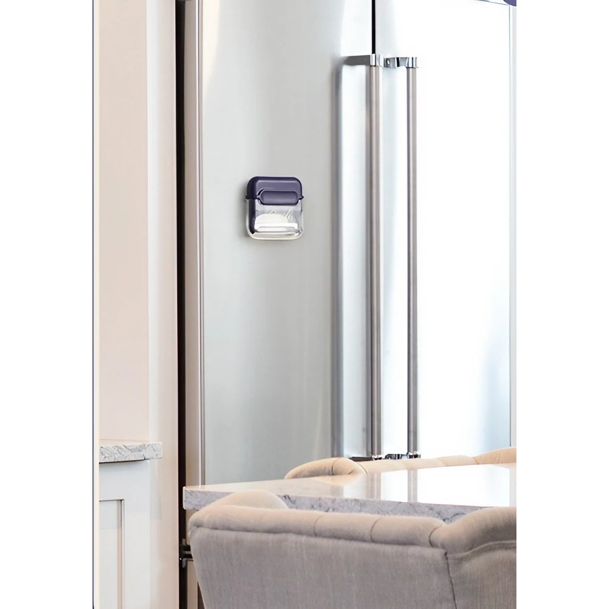 Decojitor/Curatator manual de legume si fructe, Flippy, portabil, cu magnet, doua lame, Inox, Mov, 6.7x6x1.6 cm - imagine 2