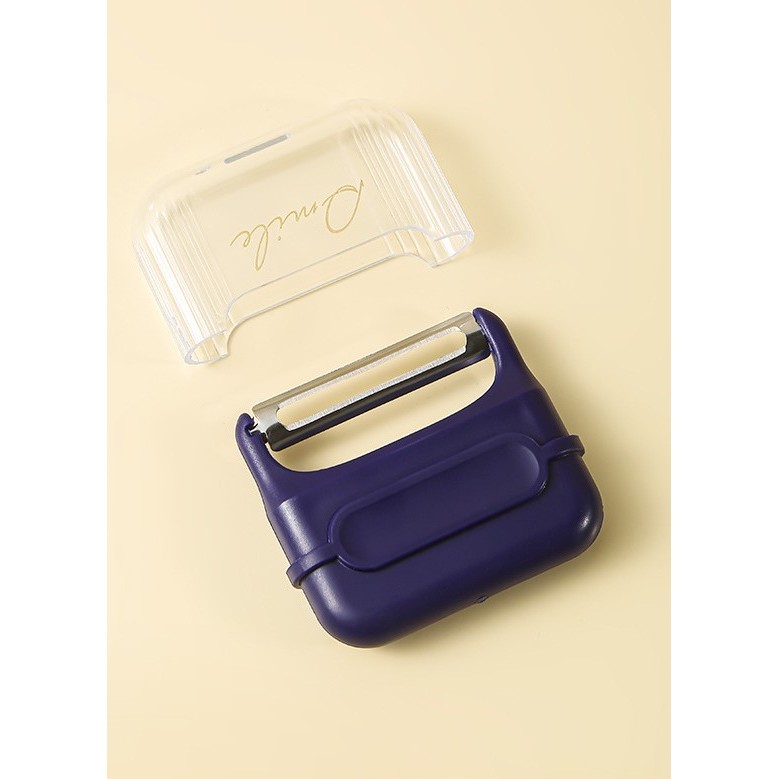 Decojitor/Curatator manual de legume si fructe, Flippy, portabil, cu magnet, doua lame, Inox, Mov, 6.7x6x1.6 cm - imagine 4