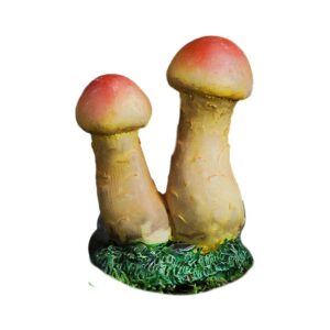 Decoratiune Ornament pentru Ghiveci, Flippy, Decoratiune pentru Gradina, Model 2 Ciuperci Rosii cu Tulpina Galbena, 3 x 4.4 cm, Galben