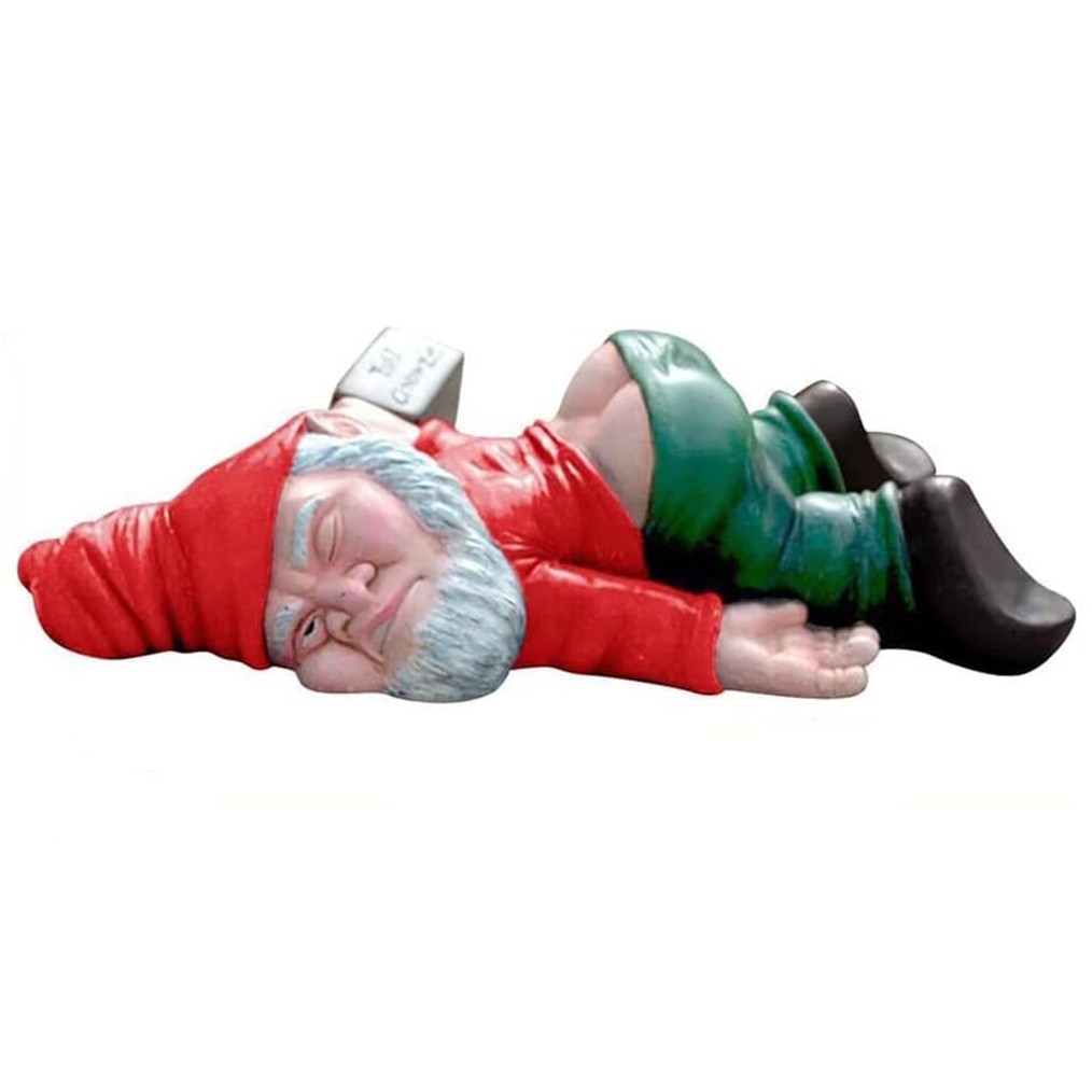 Decoratiune pentru Gradina, Flippy, Model Pitic de Gradina Beat, Statuie Amuzanta pentru Gradina, Decor pentru Gradina, Gnom Beat, 15 cm, Rosu