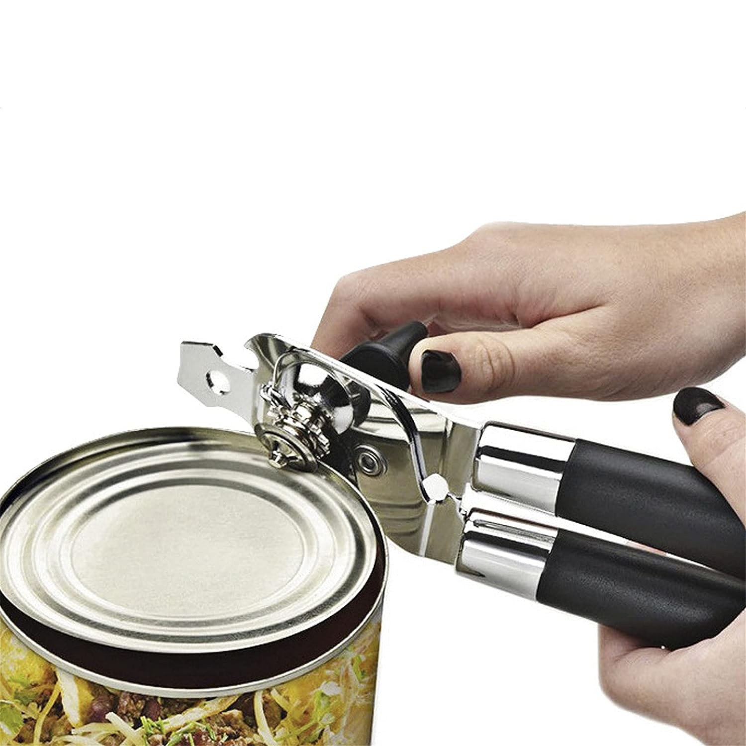 Desfacator de conserve multifunctional Flippy, Otel inoxidabil, Maner antialunecare, ergonomic, rezistent la rugina, usor de utilizat, 21.6 x 6 cm, argintiu - imagine 4
