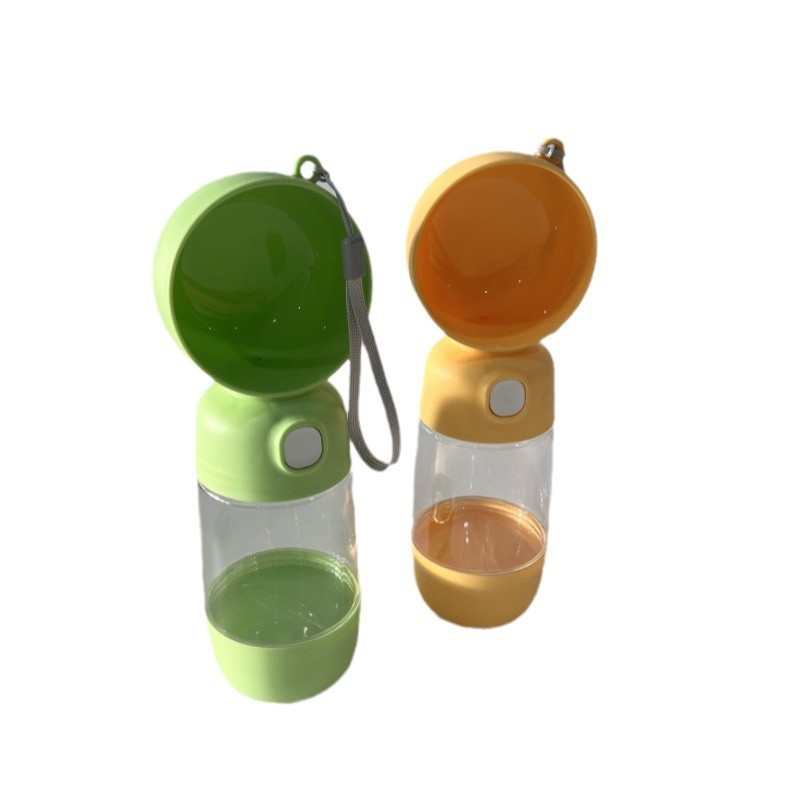 Sticla Animale, Flippy, Portabila, pentru Hrana si Apa, din ABS, 400 ml/182 ml, 25.5 x 8 x 9 cm, Verde - imagine 4