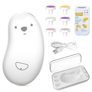 Pila Electrica, Flippy, pentru Bebelusi si Adulti, din ABS, Incarcare USB, 6 Accesorii, cu Lumina Led, 8.8 x 4.9 cm, Alb