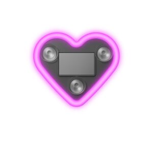 Lumina Auto Ambientala, Flippy, Model Inima, Incarcare Solara/USB, Afisaj Baterie, 9.7 x 8.4 x 1.6 cm, Roz