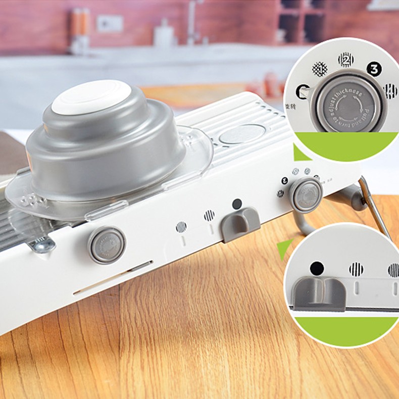 Feliator Manual Multifunctional, Flippy, Usor de Folosit, pentru Legume, Fructe, Razatoare, Otel Inoxidabil, Accesoriu Bucatarie, 39 x 11.5 x 12.5 cm Alb - imagine 4