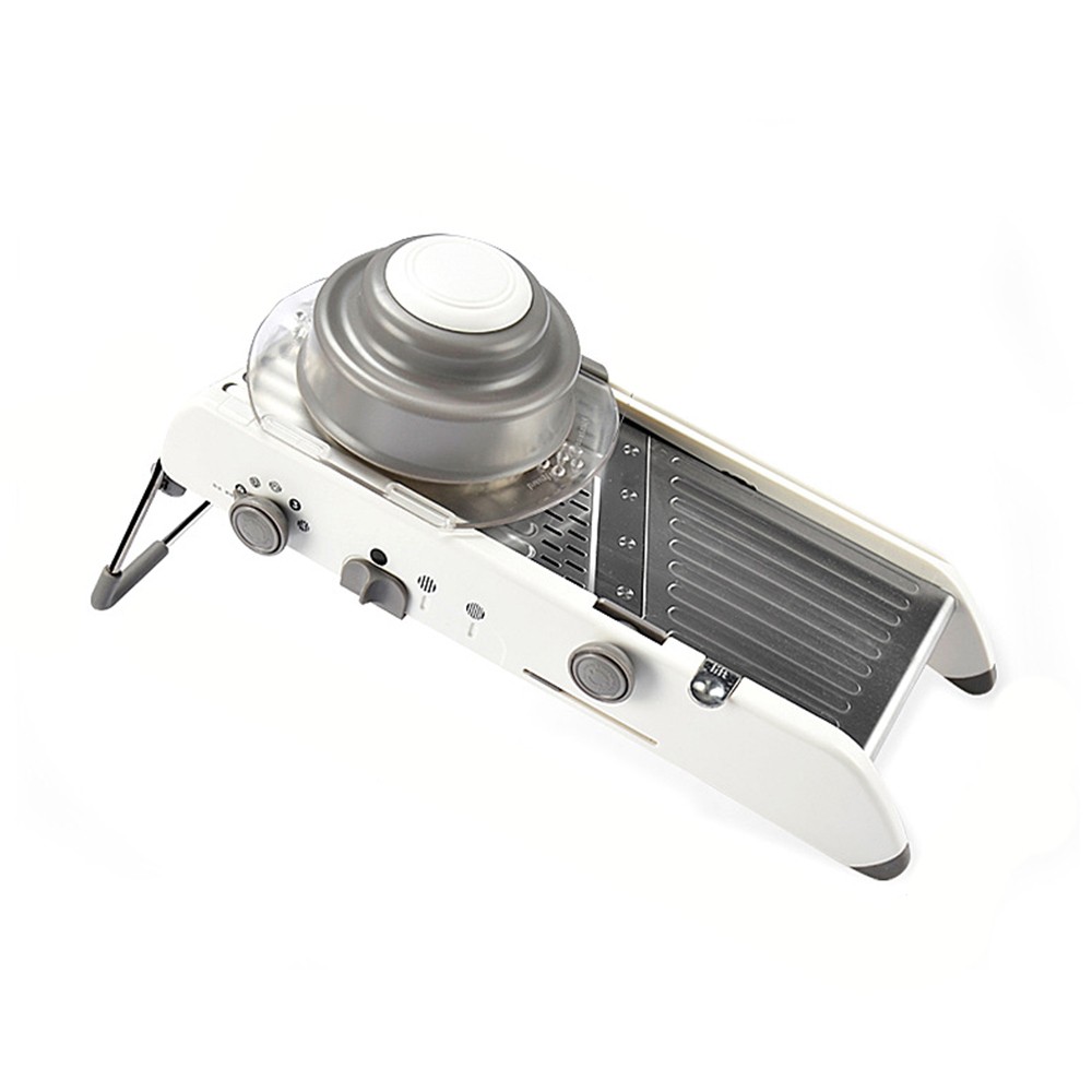 Feliator Manual Multifunctional, Flippy, Usor de Folosit, pentru Legume, Fructe, Razatoare, Otel Inoxidabil, Accesoriu Bucatarie, 39 x 11.5 x 12.5 cm Alb