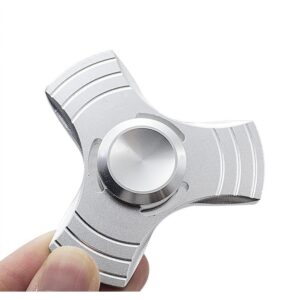 Fidget Spinner Jucarie Antistres De Metal Cu Orificii Argintiu 1