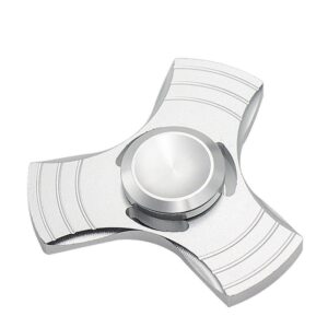 Fidget Spinner Jucarie Antistres De Metal Cu Orificii Argintiu 2