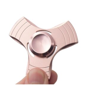 Fidget Spinner Jucarie Antistres De Metal Cu Orificii Roz 2