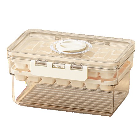 Forma de Gheata, Flippy, Doua Straturi, Inchidere Etans, din PP+PET, 19 x 12 x 9.5 cm, Bej