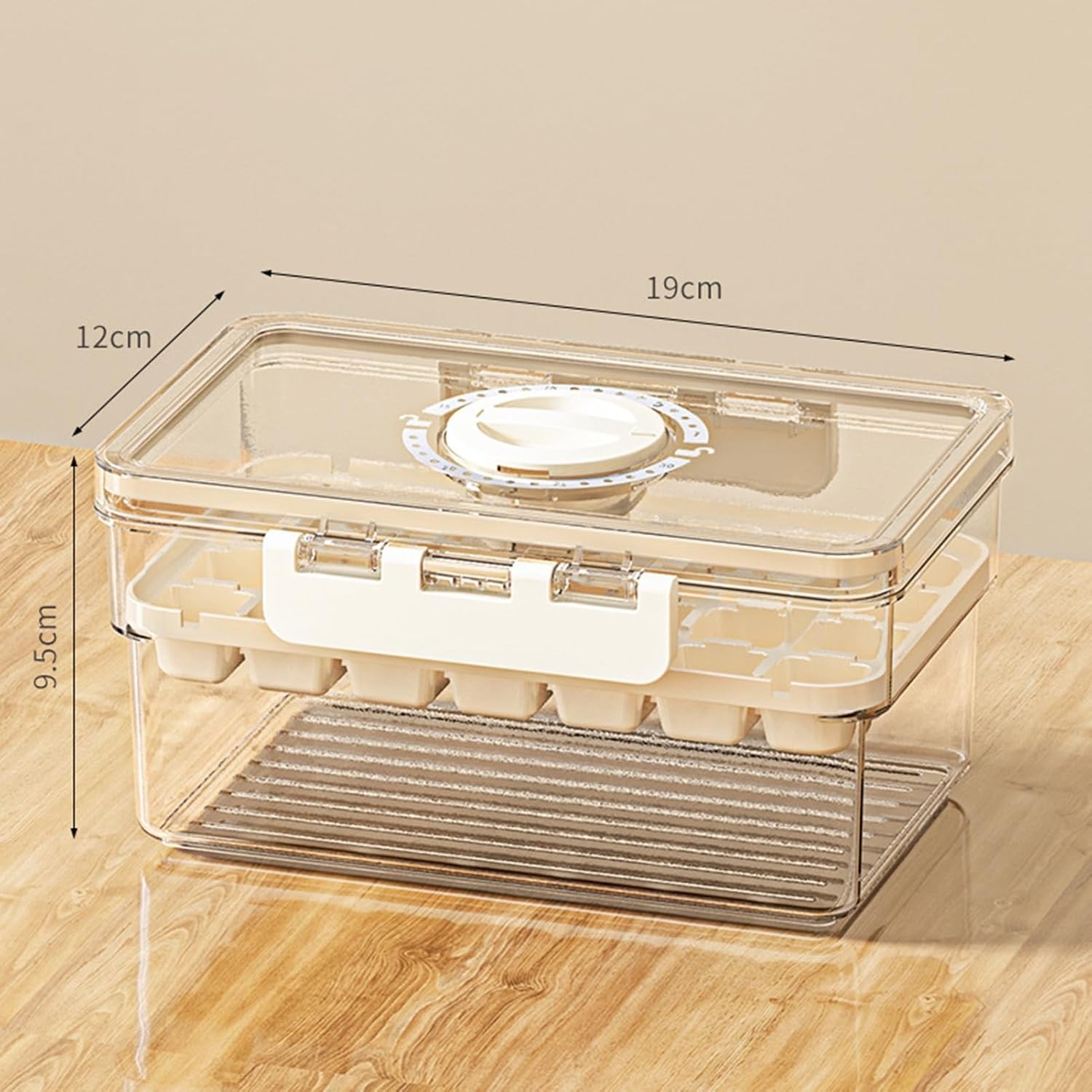 Forma de Gheata, Flippy, un Strat, Inchidere Etans, din PP+PET, 19 x 12 x 9.5 cm, Bej - imagine 2